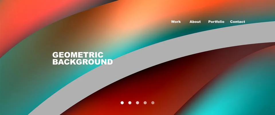 Web page design with geometric elements - circle and wave. Techno art concept Illustrazione stock