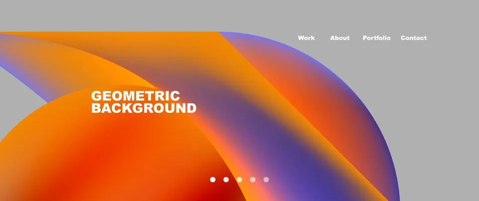 Web page design with geometric elements - circle and wave. Techno art concept Illustrazione stock