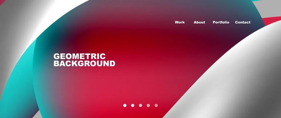 Web page design with geometric elements - circle and wave. Techno art concept Stock Illustration