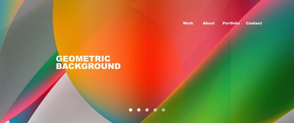 Web page design with geometric elements - circle and wave. Techno art concept Stock Illustration