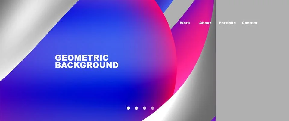 Web page design with geometric elements - circle and wave. Techno art concept Stock Illustration