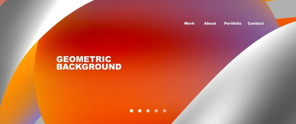 Web page design with geometric elements - circle and wave. Techno art concept Illustrazione stock