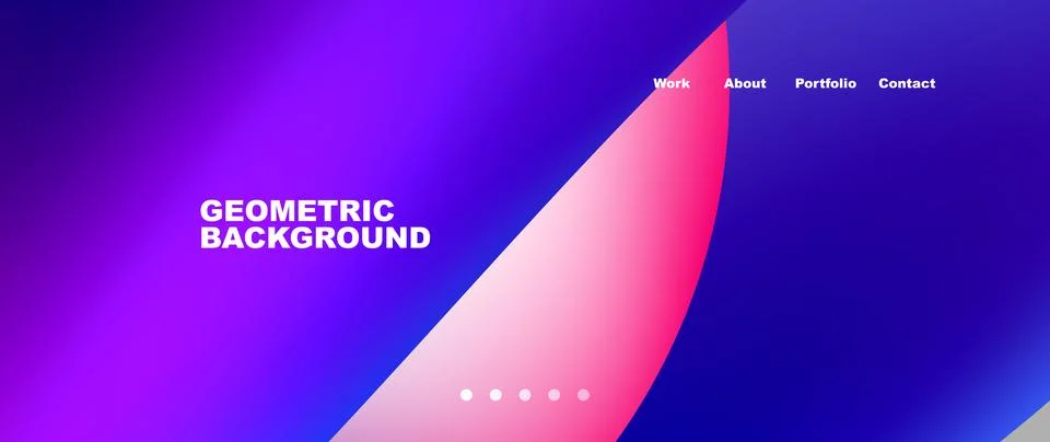 Web page design with geometric elements - circle and wave. Techno art concept Stock Illustration