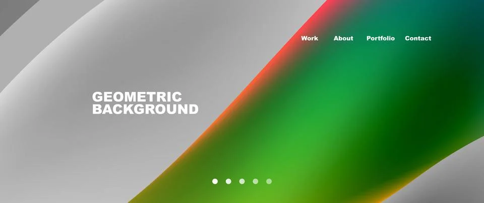 Web page design with geometric elements - circle and wave. Techno art concept Stock Illustration