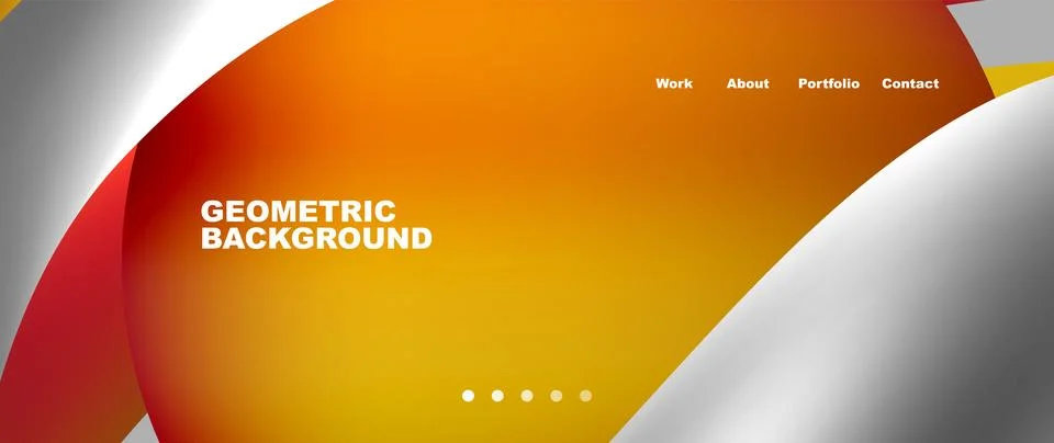 Web page design with geometric elements - circle and wave. Techno art concept Stock Illustration