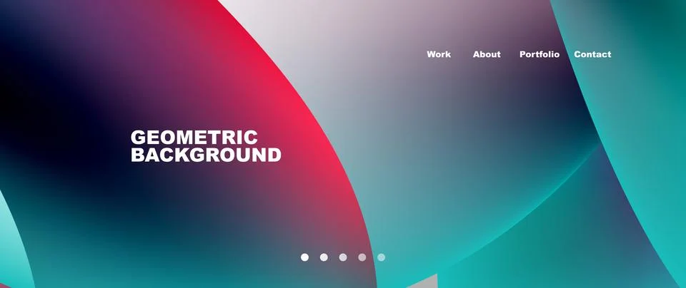 Web page design with geometric elements - circle and wave. Techno art concept Stock Illustration