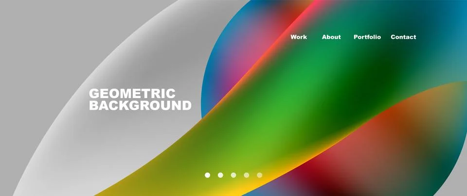 Web page design with geometric elements - circle and wave. Techno art concept イラスト素材