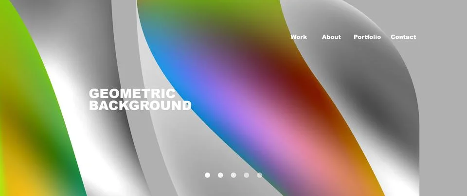 Web page design with geometric elements - circle and wave. Techno art concept Stock Illustration