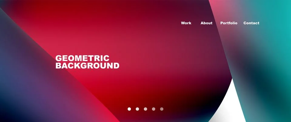 Web page design with geometric elements - circle and wave. Techno art concept Illustrazione stock