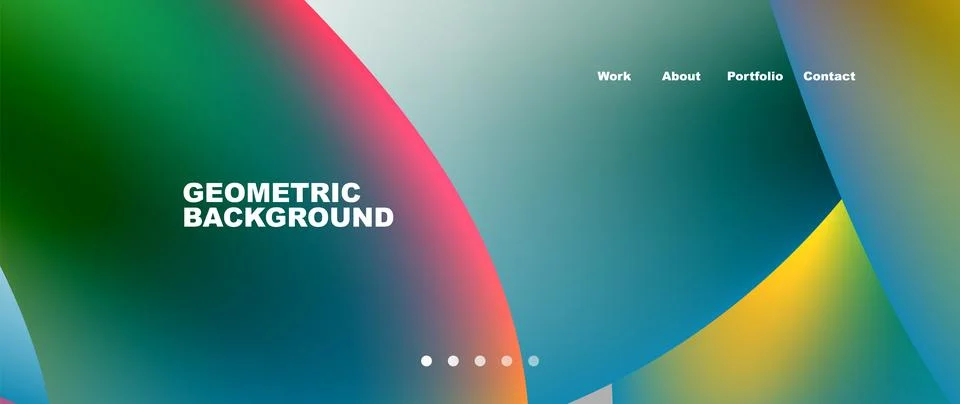 Web page design with geometric elements - circle and wave. Techno art concept イラスト素材