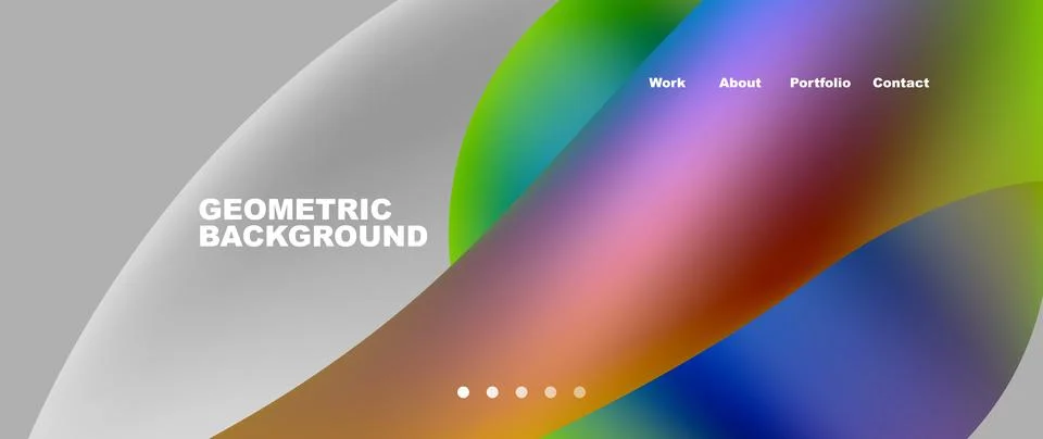 Web page design with geometric elements - circle and wave. Techno art concept Stock Illustration