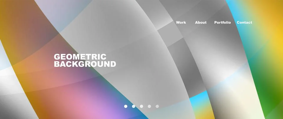Web page design with geometric elements - circle and wave. Techno art concept Illustrazione stock