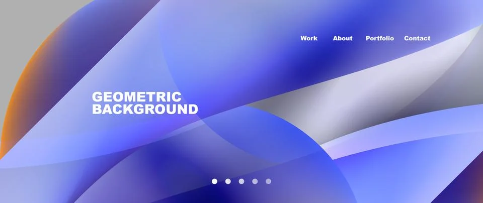 Web page design with geometric elements - circle and wave. Techno art concept Stock Illustration