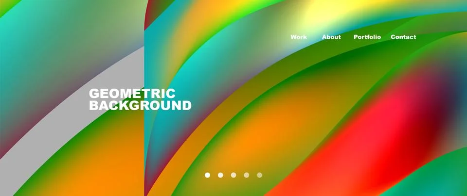 Web page design with geometric elements - circle and wave. Techno art concept Stock Illustration