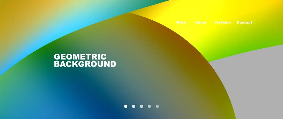 Web page design with geometric elements - circle and wave. Techno art concept Stock Illustration