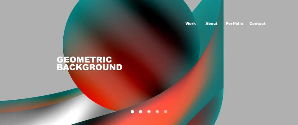 Web page design with geometric elements - circle and wave. Techno art concept Stock Illustration