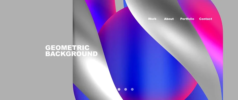 Web page design with geometric elements - circle and wave. Techno art concept Illustrazione stock