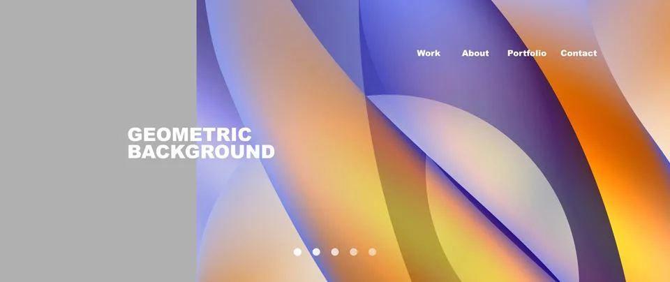 Web page design with geometric elements - circle and wave. Techno art concept Stock Illustration
