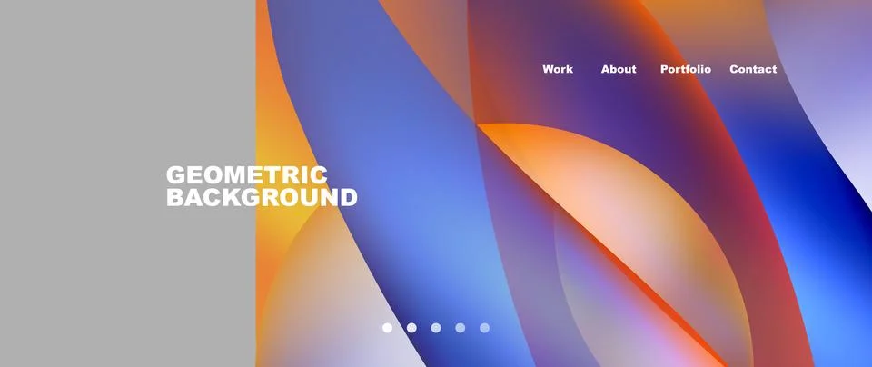 Web page design with geometric elements - circle and wave. Techno art concept イラスト素材