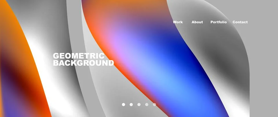 Web page design with geometric elements - circle and wave. Techno art concept Illustrazione stock