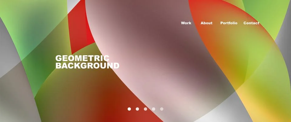 Web page design with geometric elements - circle and wave. Techno art concept Stock Illustration