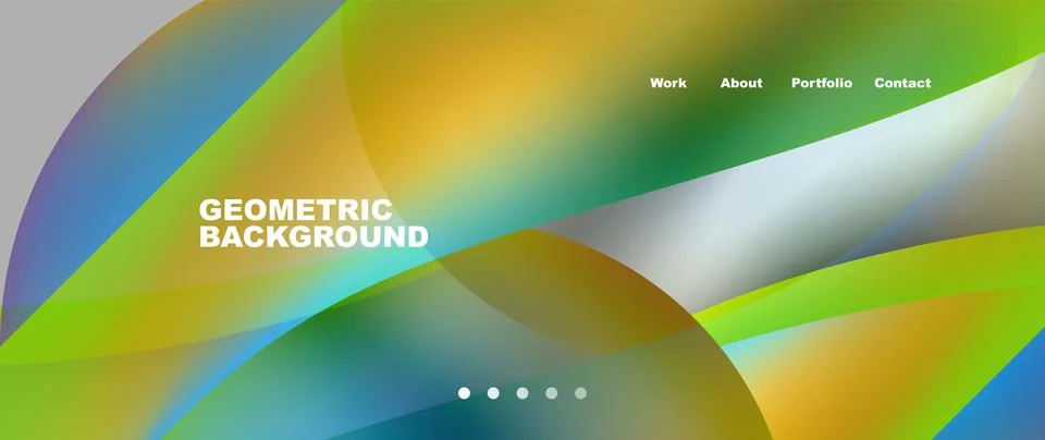 Web page design with geometric elements - circle and wave. Techno art concept Stock Illustration