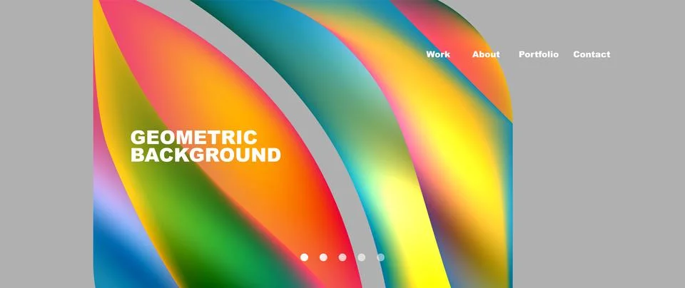 Web page design with geometric elements - circle and wave. Techno art concept イラスト素材