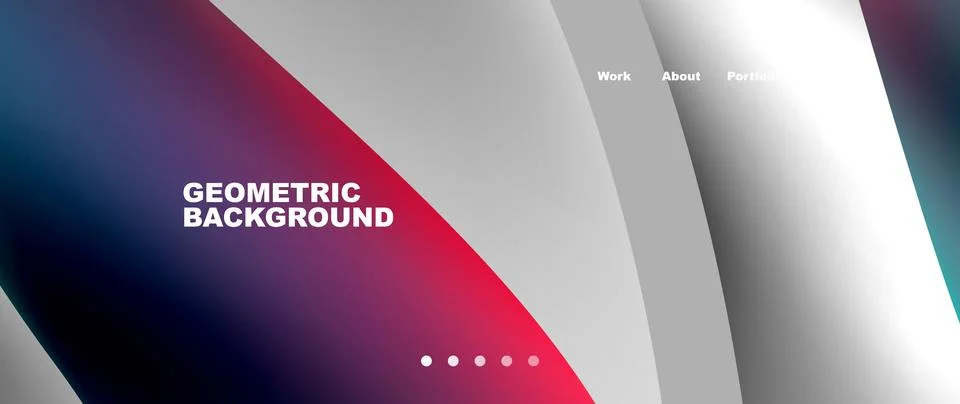 Web page design with geometric elements - circle and wave. Techno art concept Illustrazione stock