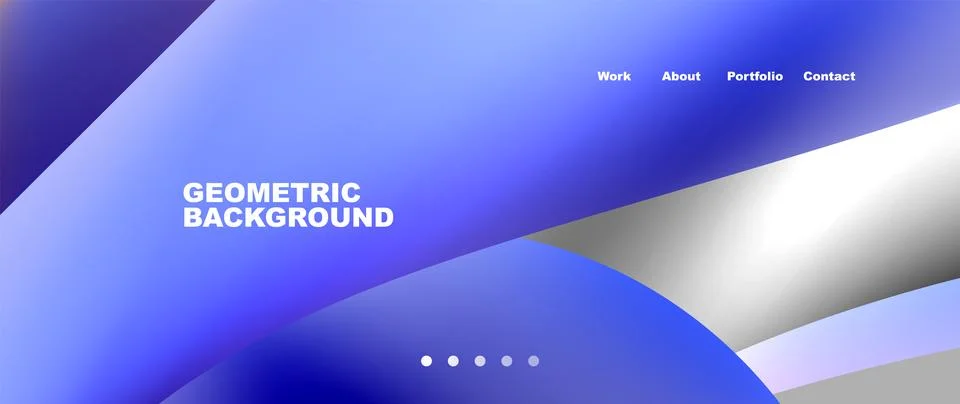 Web page design with geometric elements - circle and wave. Techno art concept Stock Illustration