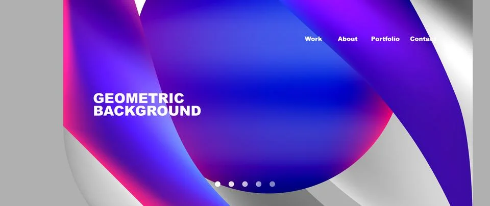 Web page design with geometric elements - circle and wave. Techno art concept Stock Illustration