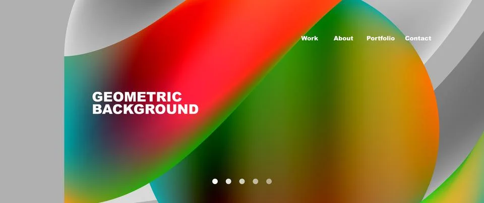 Web page design with geometric elements - circle and wave. Techno art concept 스톡 일러스트