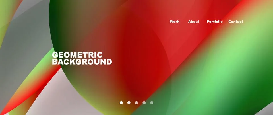 Web page design with geometric elements - circle and wave. Techno art concept Stock Illustration