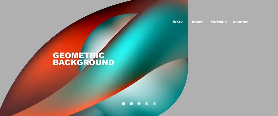 Web page design with geometric elements - circle and wave. Techno art concept 스톡 일러스트