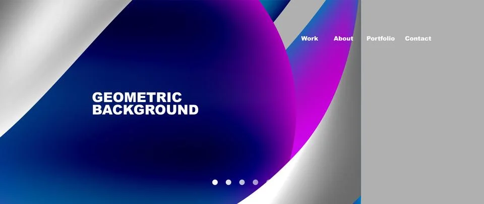 Web page design with geometric elements - circle and wave. Techno art concept Illustrazione stock