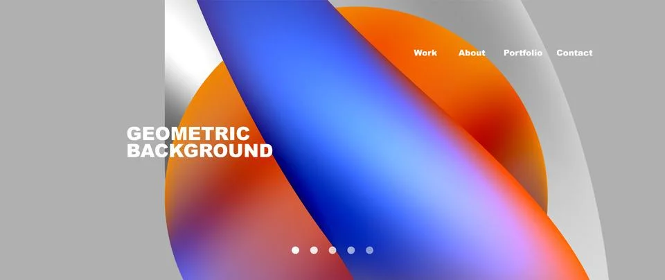 Web page design with geometric elements - circle and wave. Techno art concept 스톡 일러스트