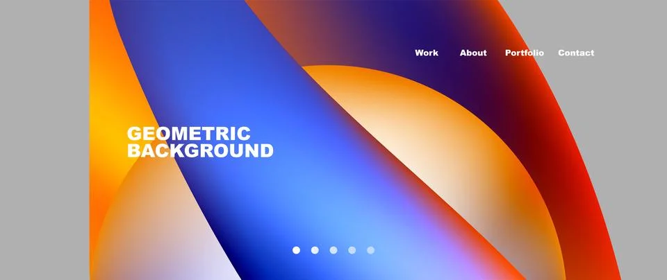 Web page design with geometric elements - circle and wave. Techno art concept Stock Illustration