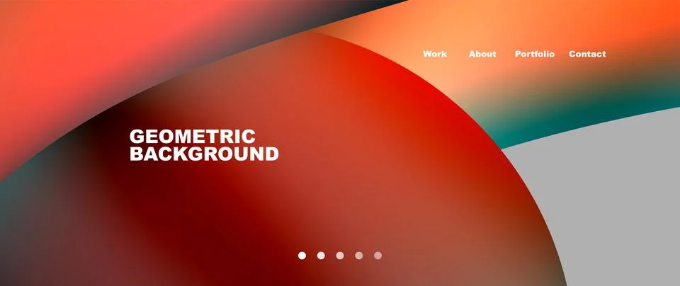 Web page design with geometric elements - circle and wave. Techno art concept Stock Illustration