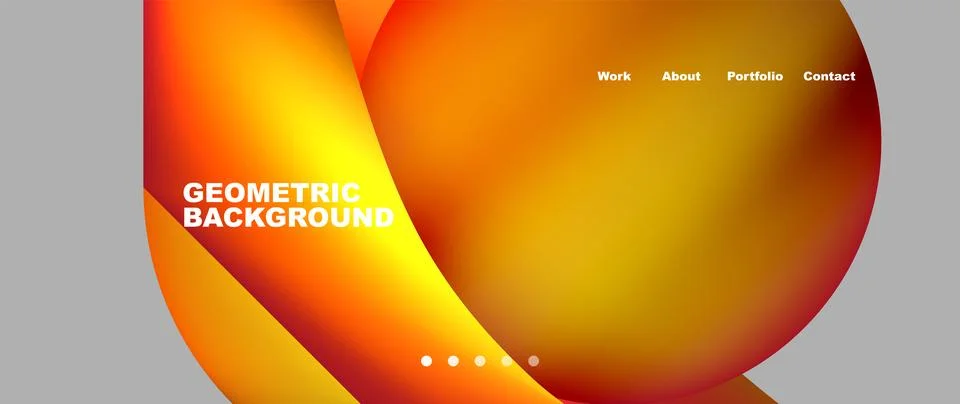 Web page design with geometric elements - circle and wave. Techno art concept Stock Illustration