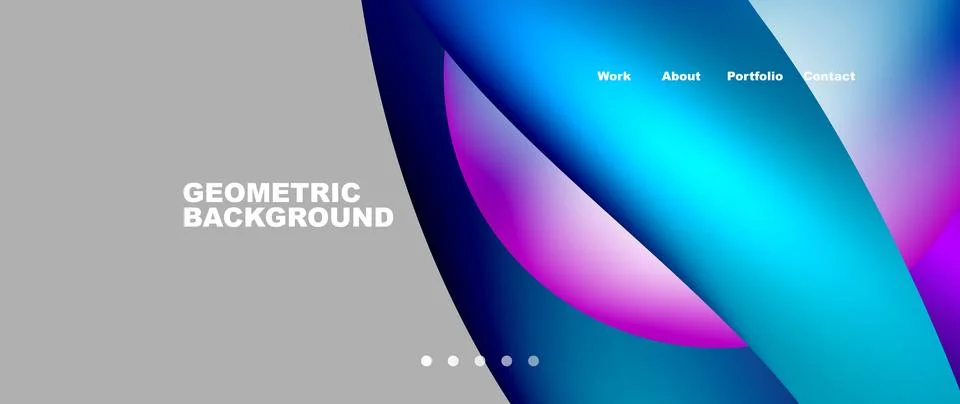 Web page design with geometric elements - circle and wave. Techno art concept 스톡 일러스트