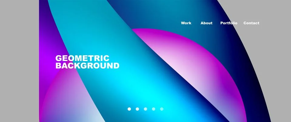Web page design with geometric elements - circle and wave. Techno art concept 스톡 일러스트
