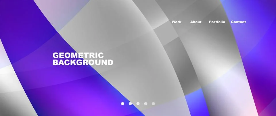 Web page design with geometric elements - circle and wave. Techno art concept Stock Illustration