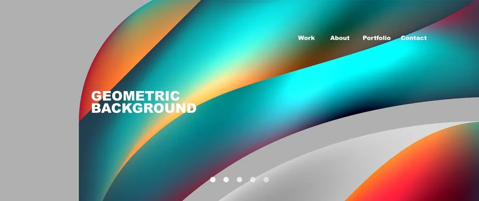 Web page design with geometric elements - circle and wave. Techno art concept Stock Illustration