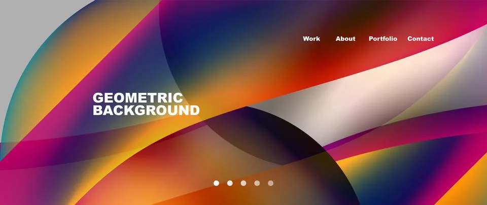 Web page design with geometric elements - circle and wave. Techno art concept イラスト素材
