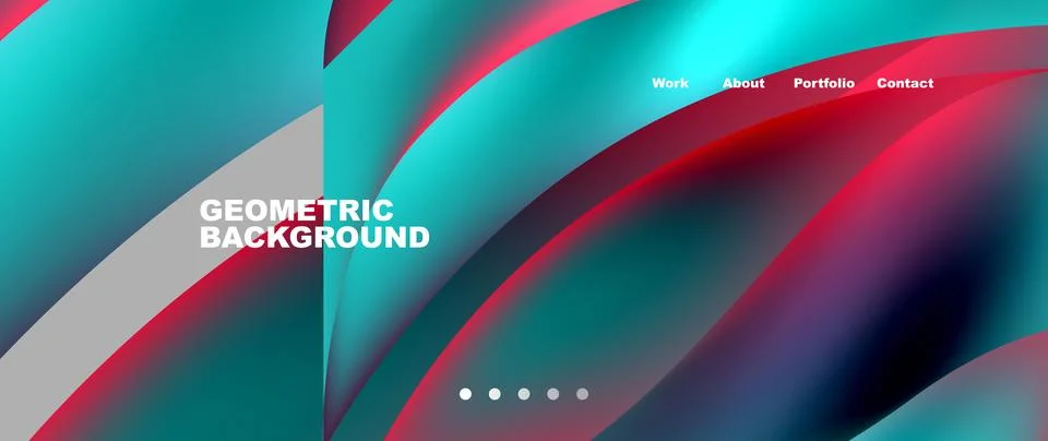 Web page design with geometric elements - circle and wave. Techno art concept イラスト素材