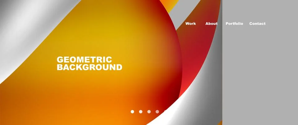 Web page design with geometric elements - circle and wave. Techno art concept Stock Illustration