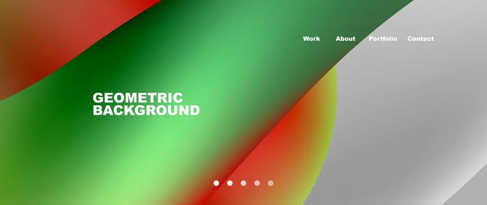 Web page design with geometric elements - circle and wave. Techno art concept Illustrazione stock