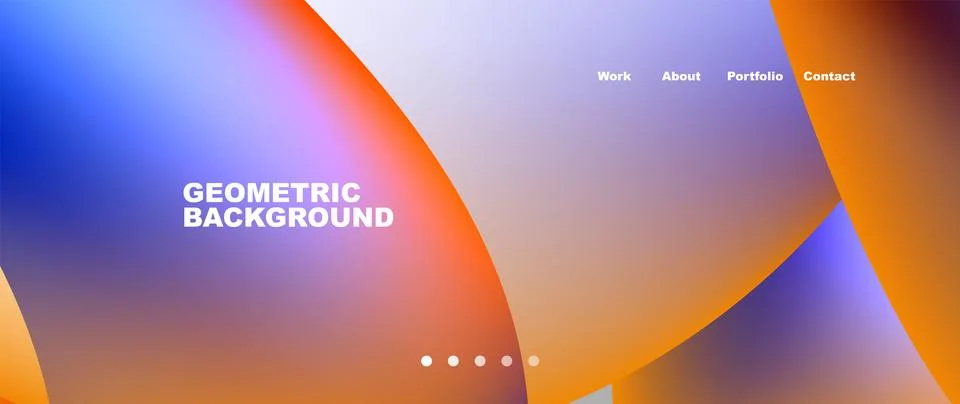 Web page design with geometric elements - circle and wave. Techno art concept Illustrazione stock