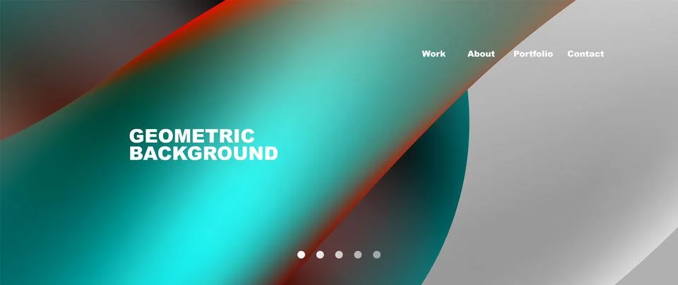 Web page design with geometric elements - circle and wave. Techno art concept Stock Illustration