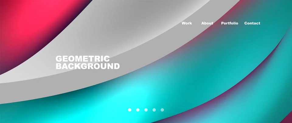 Web page design with geometric elements - circle and wave. Techno art concept Stock Illustration