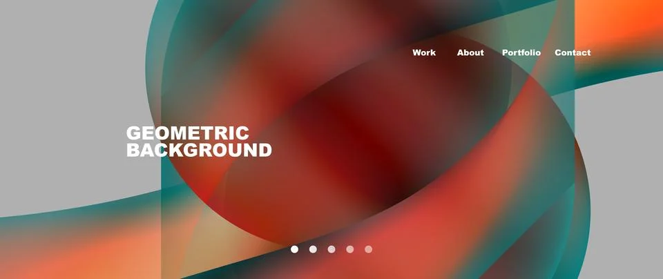 Web page design with geometric elements - circle and wave. Techno art concept イラスト素材